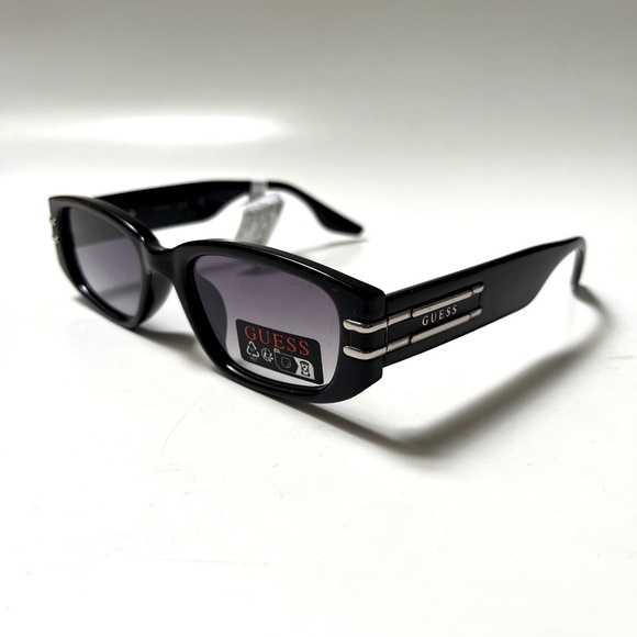 New GUESS Slim Sunglasses GO00071 Acetate Black Retro Look 1950\'s Silver Detail main image 6